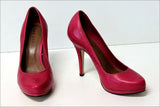 SAN MARINA Escarpins Cuir Rose Fushia Hauts Talons T 37 TBE