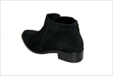 ANDRE Boots Daim Noir Doublées Cuir Zips Arrière Talon T 41 ETAT NEUF