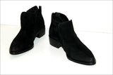 ANDRE Boots Daim Noir Doublées Cuir Zips Arrière Talon T 41 ETAT NEUF