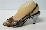 CARISMA Sandales Vintage Cuir Argenté et Doré T 38 BE