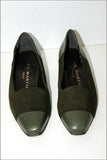 JB MARTIN Escarpins Vintage Tout Cuir et Daim Vert Chasse T 3 / 35.5 TBE