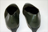 JB MARTIN Escarpins Vintage Tout Cuir et Daim Vert Chasse T 3 / 35.5 TBE