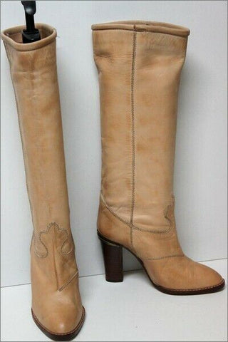 FAIRE LADY Bottes à Talons Cuir Naturel Camel T 35.5 TBE