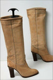 FAIRE LADY Bottes à Talons Cuir Naturel Camel T 35.5 TBE