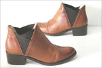 SAN MARINA Boots Cuir Marron Noisette Doublées Cuir T 38 TBE