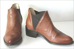 SAN MARINA Boots Cuir Marron Noisette Doublées Cuir T 38 TBE