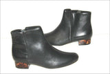 MINELLI Boots Cuir Lisse Noir Doublées Cuir Bouts Ronds T 37 ETAT NEUF