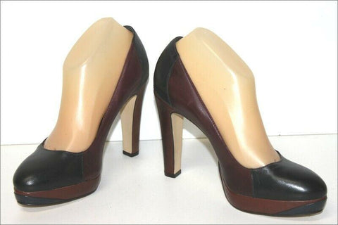 SAN MARINA Escarpins Cuir Tricolore Doublés Cuir Talons Très Hauts T 39 TBE