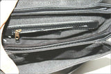 ANDRE Sac Besace PVC Noir Trois Compartiments TBE