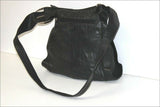 VICTOR CHANCE Sac Shopping Cuir Souple Noir Bandoulière TBE