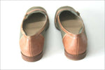 KESSLORD Escarpins Toile Vert Kaki et Cuir Marron Clair T 40 BE
