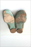 KESSLORD Escarpins Toile Vert Kaki et Cuir Marron Clair T 40 BE