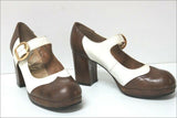 SONATE Escarpins Babies Cuir Bicolore T 4.5 US / 35.5 FR  TBE