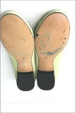 JONAK Ballerines Cuir Vert Amande Petits Talons T 39 TBE