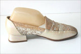 HEYRAUD Escarpins Tout Cuir Vanille Nacré Broderie T 38 BE