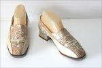 HEYRAUD Escarpins Tout Cuir Vanille Nacré Broderie T 38 BE