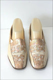 HEYRAUD Escarpins Tout Cuir Vanille Nacré Broderie T 38 BE