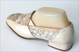 HEYRAUD Escarpins Tout Cuir Vanille Nacré Broderie T 38 BE