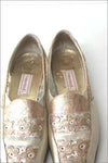 HEYRAUD Escarpins Tout Cuir Vanille Nacré Broderie T 38 BE