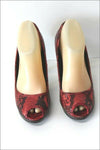 MINELLI Escarpins à Talons Tout Cuir Imprimé Reptile Rouge T 38 TBE