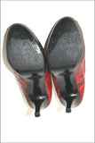 MINELLI Escarpins à Talons Tout Cuir Imprimé Reptile Rouge T 38 TBE