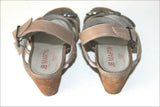 JB MARTIN Sandales Compensées Cuir Marron Taupe T 37 BE
