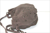 ANDRE Sac Forme bourse Croûte de Cuir Marron Taupe TBE