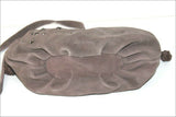ANDRE Sac Forme bourse Croûte de Cuir Marron Taupe TBE