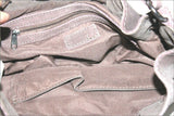ANDRE Sac Forme bourse Croûte de Cuir Marron Taupe TBE