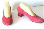 MANFIELD Escarpins Tout Cuir Velours Rose Framboise T 36 TBE