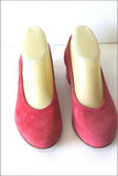 MANFIELD Escarpins Tout Cuir Velours Rose Framboise T 36 TBE