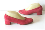 MANFIELD Escarpins Tout Cuir Velours Rose Framboise T 36 TBE