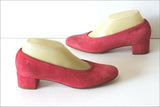 MANFIELD Escarpins Tout Cuir Velours Rose Framboise T 36 TBE