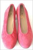 MANFIELD Escarpins Tout Cuir Velours Rose Framboise T 36 TBE
