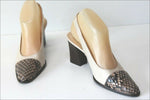 DINO TRANI Escarpins Vintage Tout Cuir Beige Serpent Verni T 37.5  ETAT NEUF