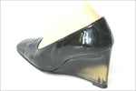 TON PIED MON PIED Paris Escarpins Compensés Cuir Verni Noir T 7 / 37 BE