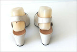 PARALLELE Paris Escarpins Ouverts Tout Cuir Noir et Beige T 4 / 35 TBE