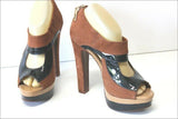 SCHUTZ Escarpins Cuir Marron Noisette Hauts Talons T 39 TBE