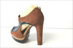 SCHUTZ Escarpins Cuir Marron Noisette Hauts Talons T 39 TBE