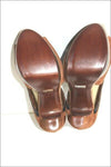 SCHUTZ Escarpins Cuir Marron Noisette Hauts Talons T 39 TBE