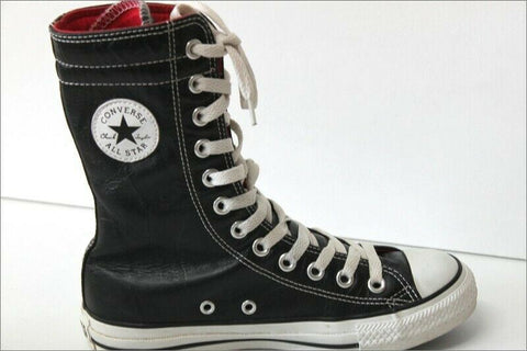 CONVERSE Tennis Montantes Cuir Fripé Noir T 3.5 UK / 36 TTBE