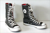 CONVERSE Tennis Montantes Cuir Fripé Noir T 3.5 UK / 36 TTBE