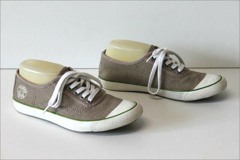KICKERS TENNIS Basses Toile Beige Façon Lin T 37 TBE