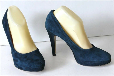 ANDRE Escarpins à Talons Velours  Bleu Iris T 39  TBE