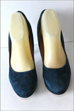 ANDRE Escarpins à Talons Velours  Bleu Iris T 39  TBE