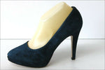 ANDRE Escarpins à Talons Velours  Bleu Iris T 39  TBE