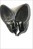 LUDOVICO Escarpins Simili Daim Clouté Noir Brides T 38 TBE