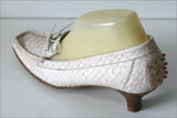 STUDIO PERTINI Escarpins Tout Cuir Blanc Rosé Nacré T 38 TBE