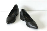 SAN MARINA Escarpins Cuir Façon Reptile Noir T 36 TBE