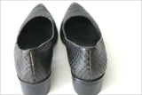 SAN MARINA Escarpins Cuir Façon Reptile Noir T 36 TBE